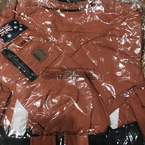 Beau Hudson Jacket Kid 5 Orange Outback Bomber Aviation Winter Snow School Retro - Picture 6 of 10